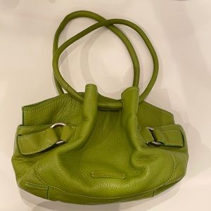 Like new, lime green leather Cole Haan tote bag